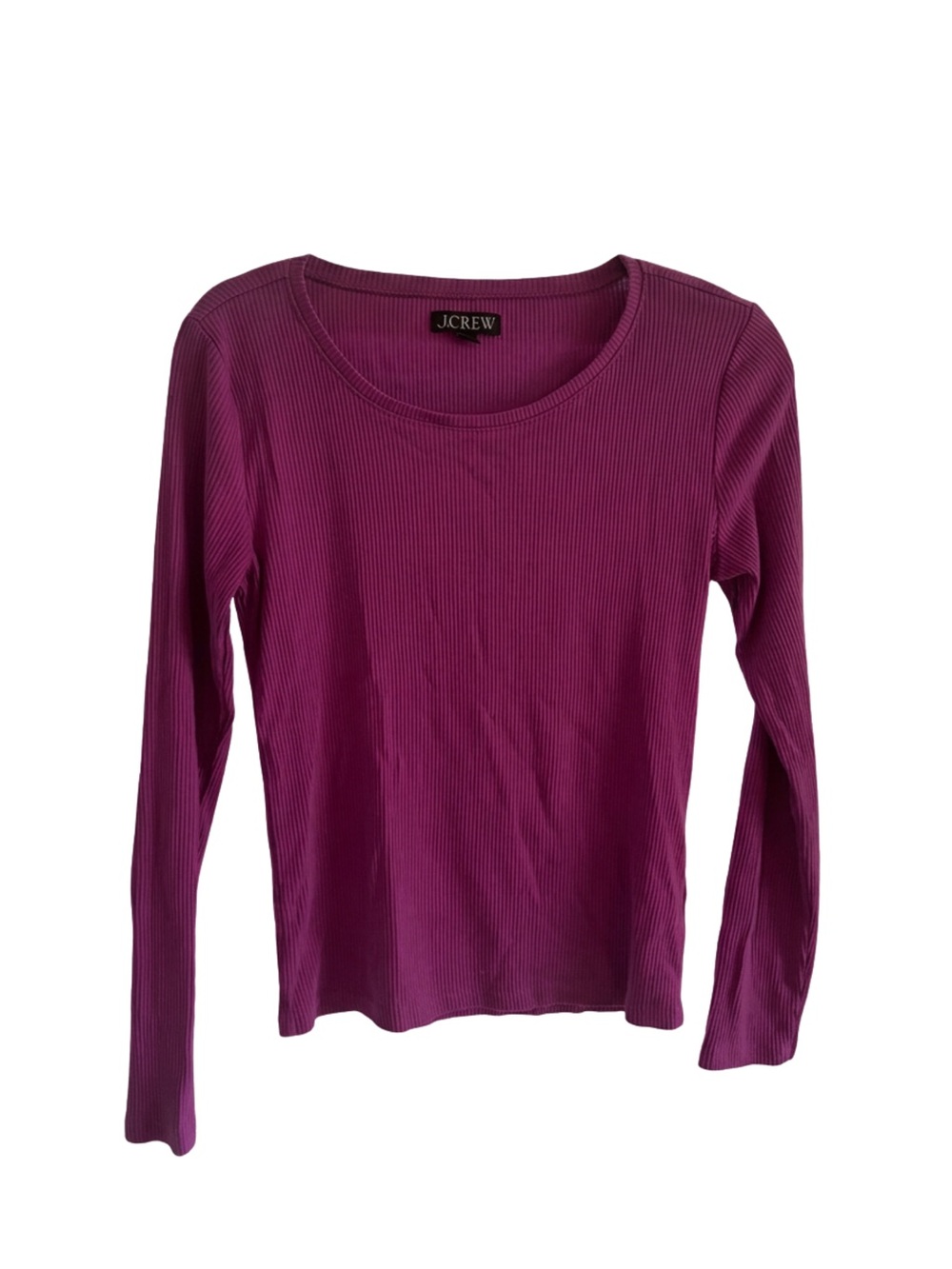J. Crew Long Sleeve Ribbed Top - Plum